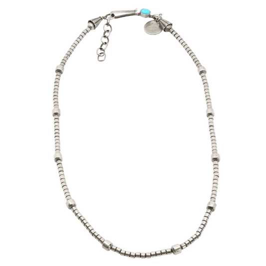 Vintage Christin Wolf Sterling Silver Necklace - Turquoise & Tufa