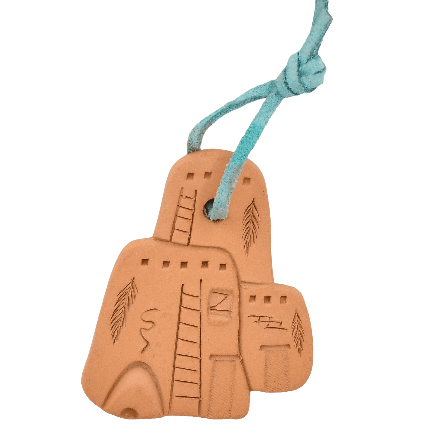 Vintage Christmas Ornament of A Pottery Pueblo By Monique and Marty Lightner - Turquoise & Tufa