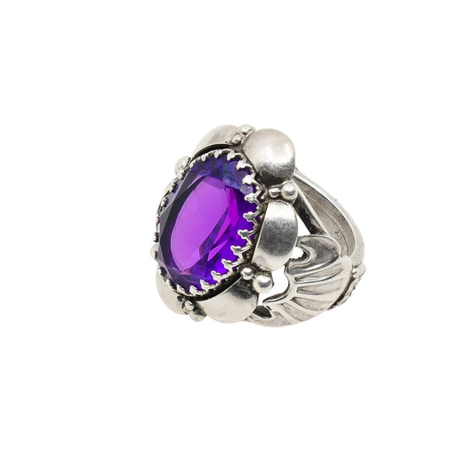 Vintage Clem Nalwood Ring of Silver and Amethyst - Turquoise & Tufa