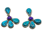 Vintage Dangle Earrings of Turquoise By Helen Chantler - Turquoise & Tufa