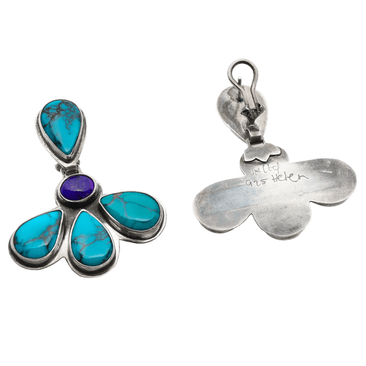 Vintage Dangle Earrings of Turquoise By Helen Chantler - Turquoise & Tufa