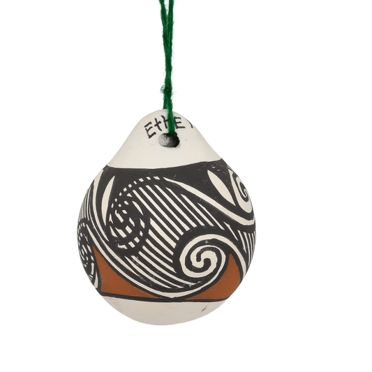 Vintage Ethel Shields of Acoma Pottery Ornament - Turquoise & Tufa