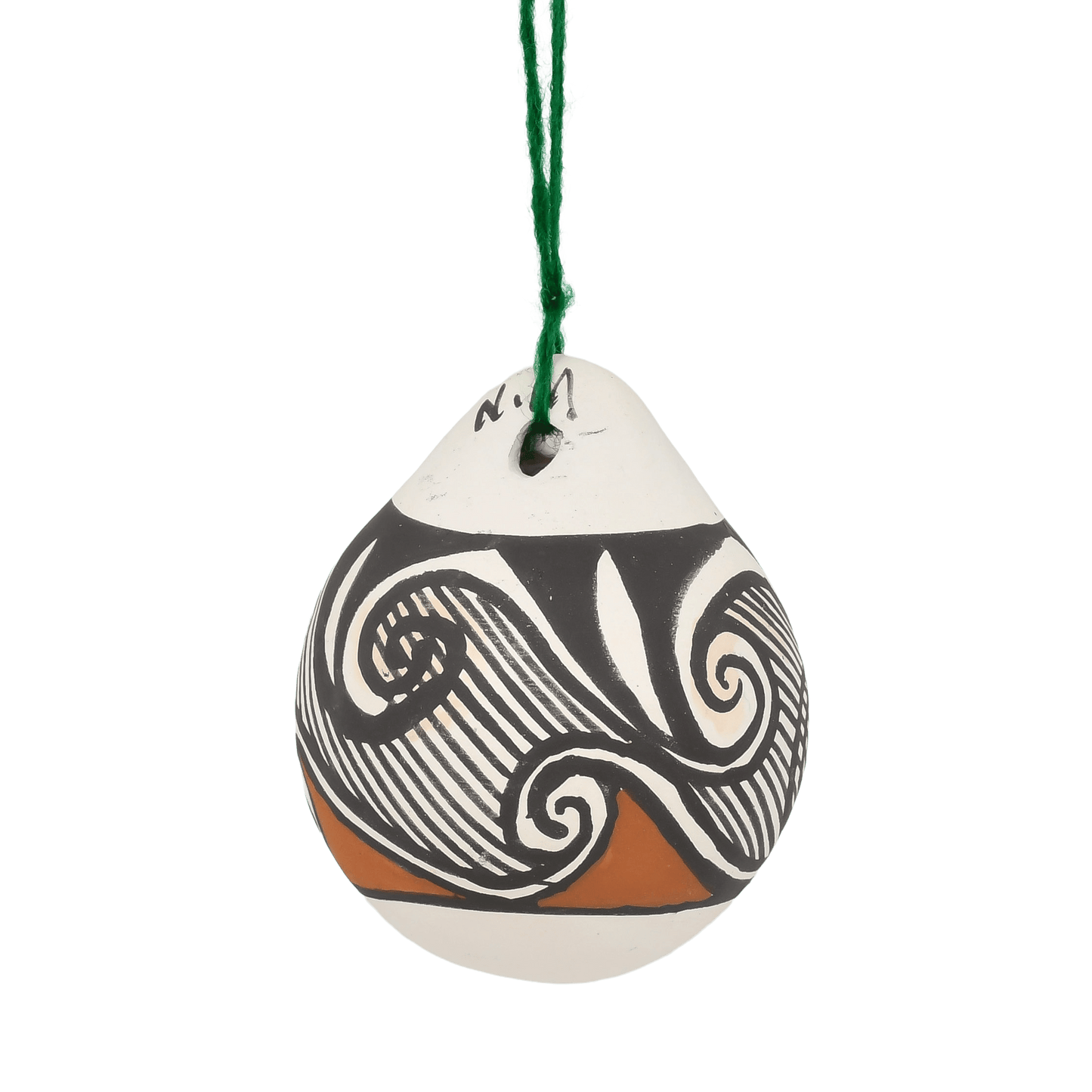 Vintage Ethel Shields of Acoma Pottery Ornament - Turquoise & Tufa