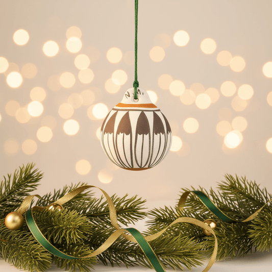 Vintage Ethel Shields Ornament of Pottery Feathers - Turquoise & Tufa