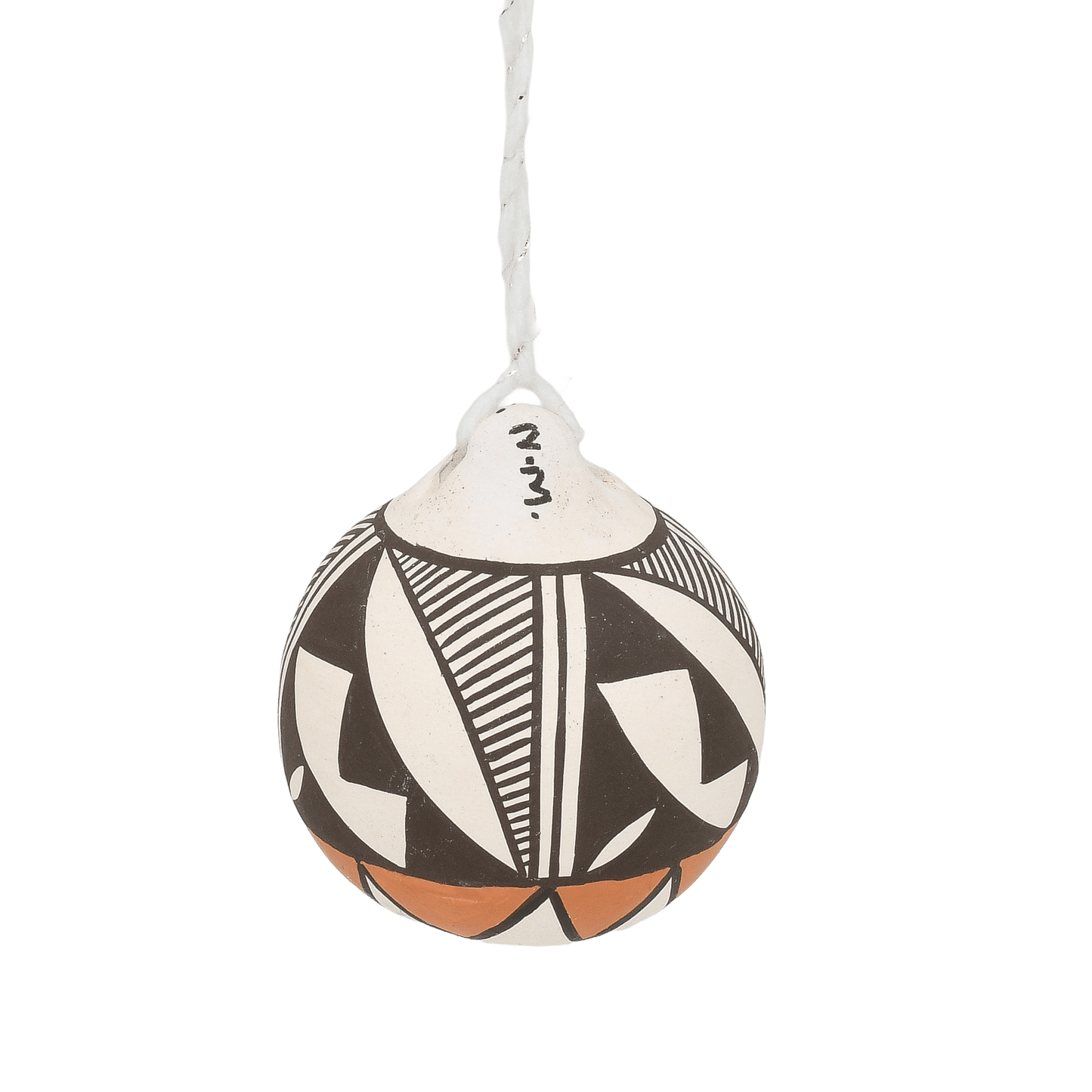 Vintage Ethel Shields Pottery Ornament From Acoma Pueblo - Turquoise & Tufa