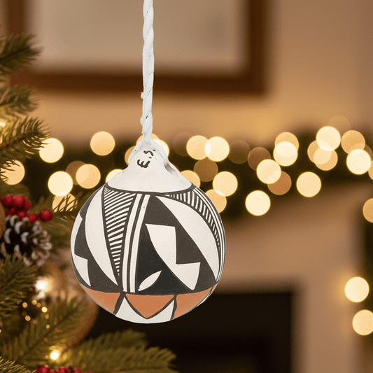 Vintage Ethel Shields Pottery Ornament From Acoma Pueblo - Turquoise & Tufa