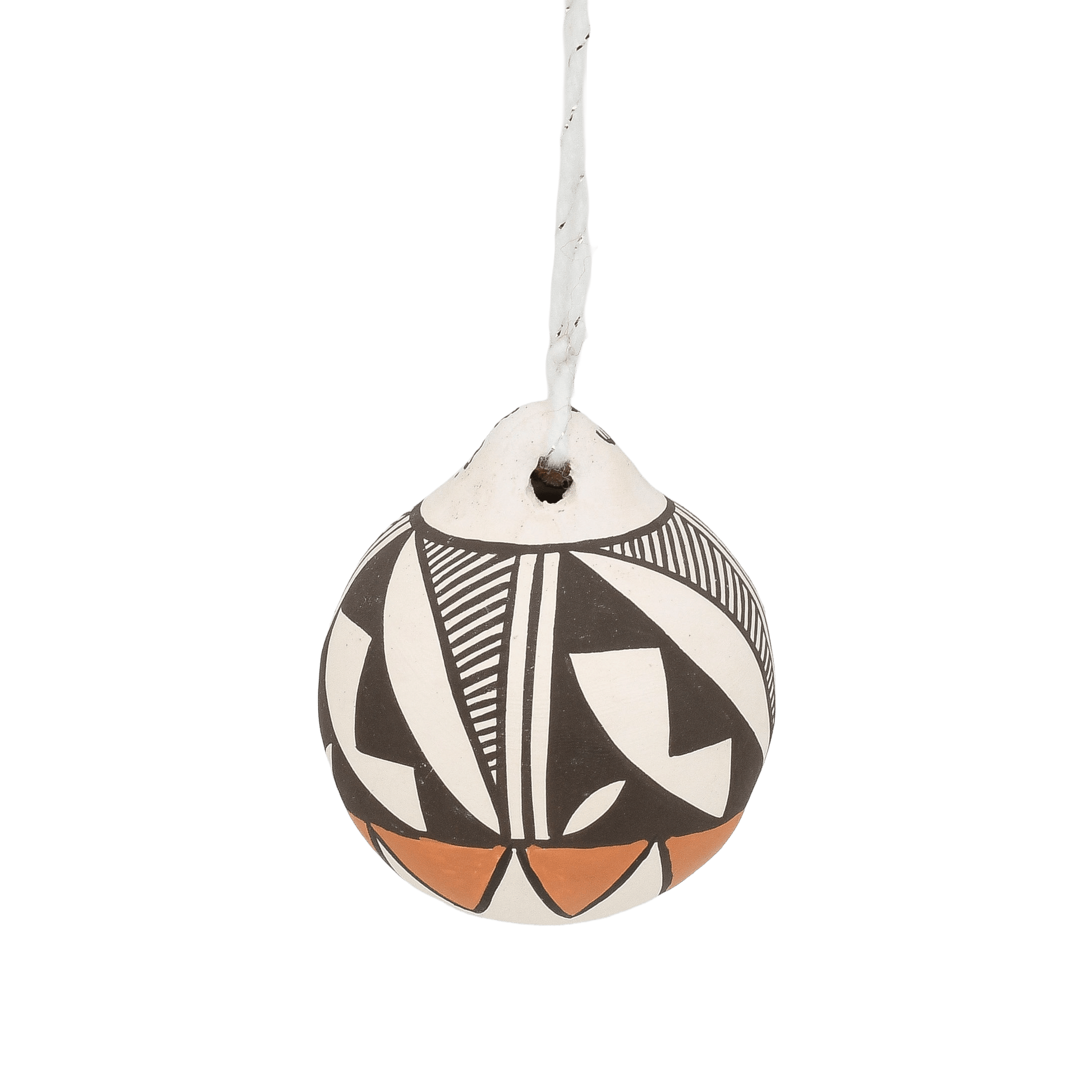 Vintage Ethel Shields Pottery Ornament From Acoma Pueblo - Turquoise & Tufa