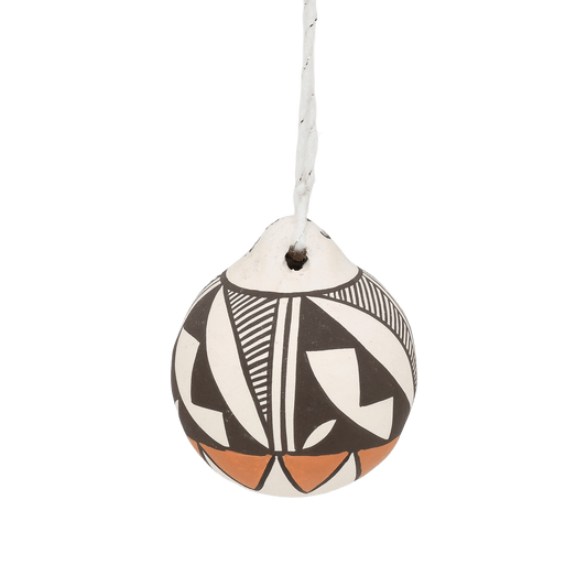 Vintage Ethel Shields Pottery Ornament From Acoma Pueblo - Turquoise & Tufa