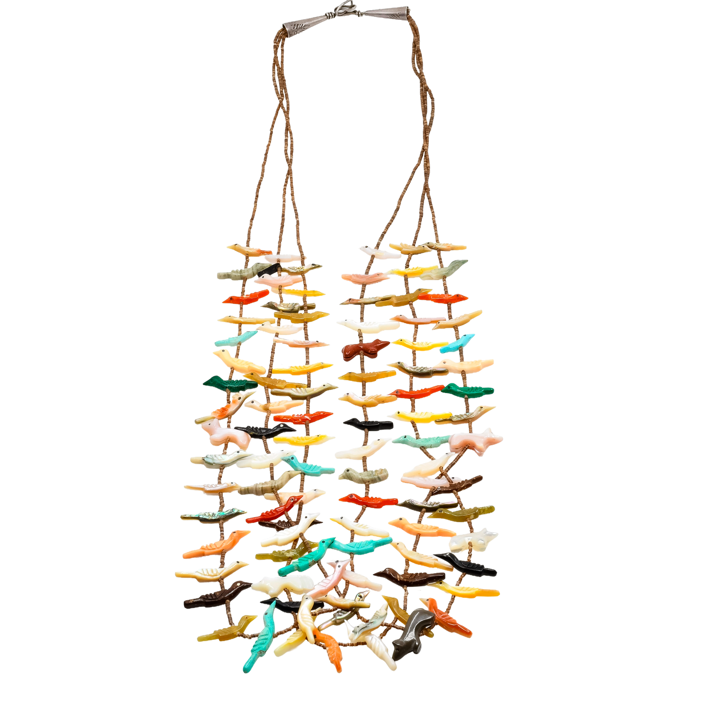 Vintage Fetish Necklace by Lavina Tsikewa of Zuni Pueblo - Turquoise & Tufa