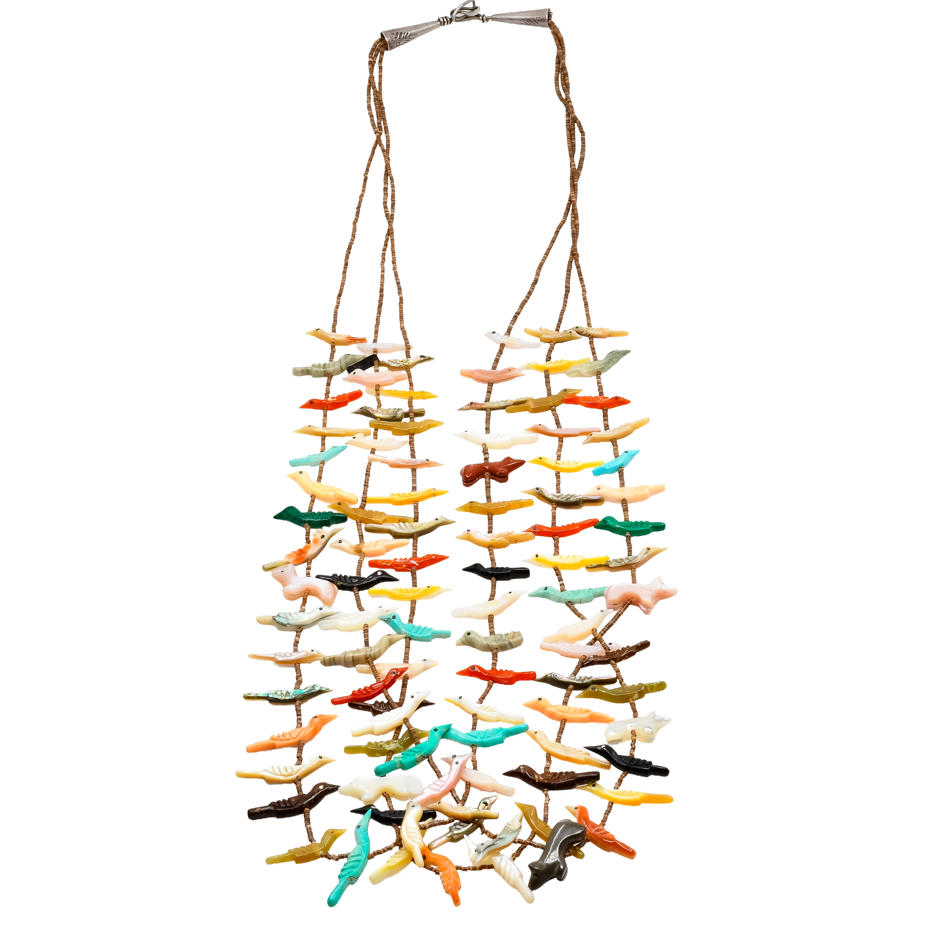 Vintage Fetish Necklace by Lavina Tsikewa of Zuni Pueblo - Turquoise & Tufa