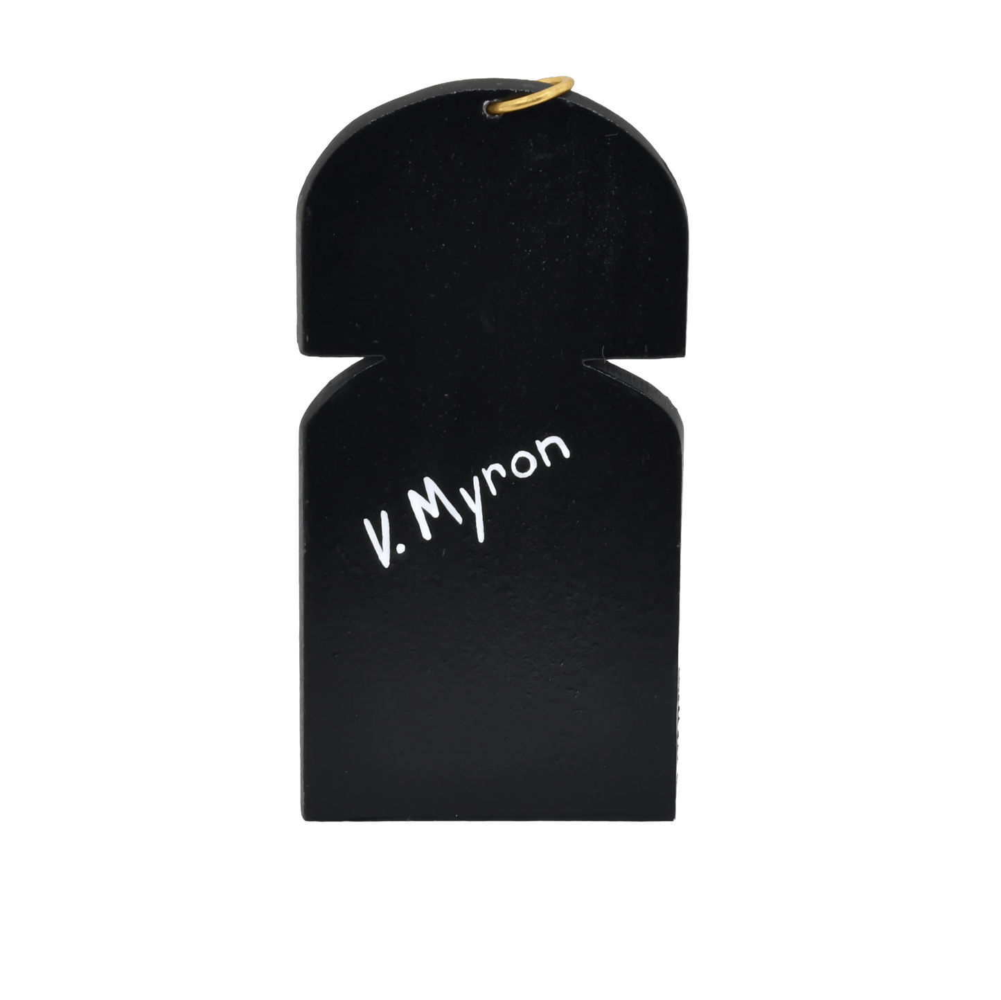 Vintage Flat Hopi Katsina Ornament by V. Myron - Turquoise & Tufa