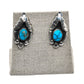 Vintage Handmade Navajo Turquoise Earrings - Turquoise & Tufa