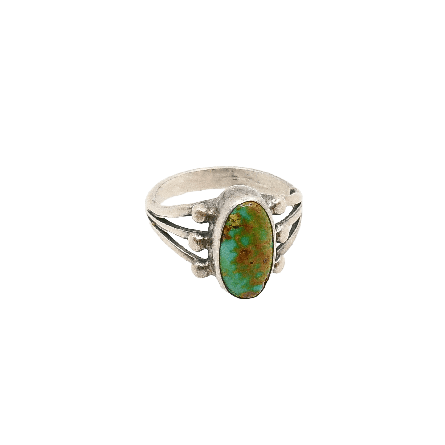 Vintage Handmade Turquoise Ring Navajo or Pueblo - Turquoise & Tufa