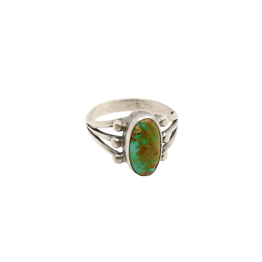 Vintage Handmade Turquoise Ring Navajo or Pueblo - Turquoise & Tufa