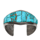 Vintage Harold Lovato Bracelet of Cobblestone Inlay Turquoise - Turquoise & Tufa