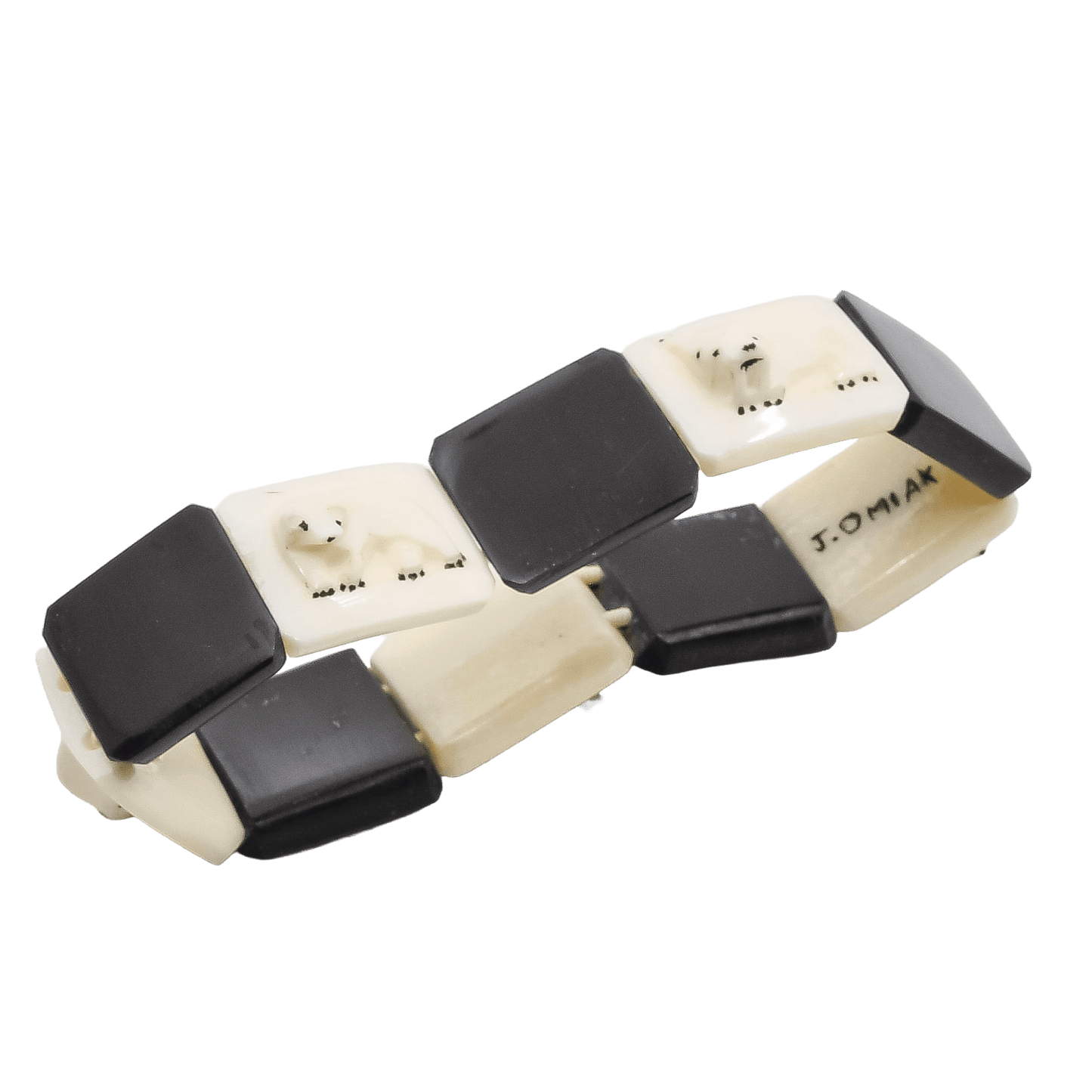 Vintage James Omiak Bracelet of Alaskan Creatures - Turquoise & Tufa