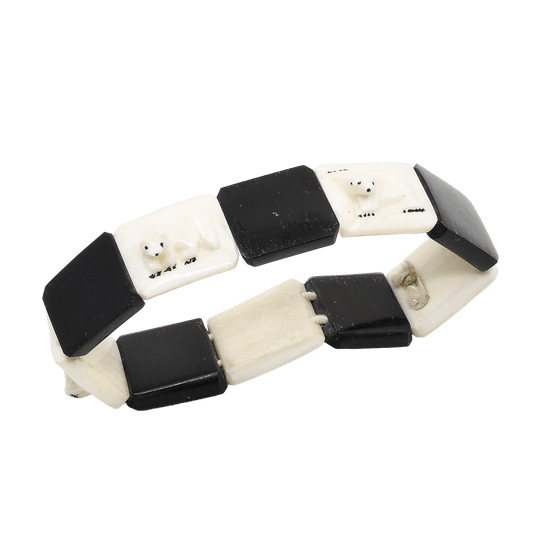 Vintage James Omiak Bracelet of Alaskan Creatures - Turquoise & Tufa