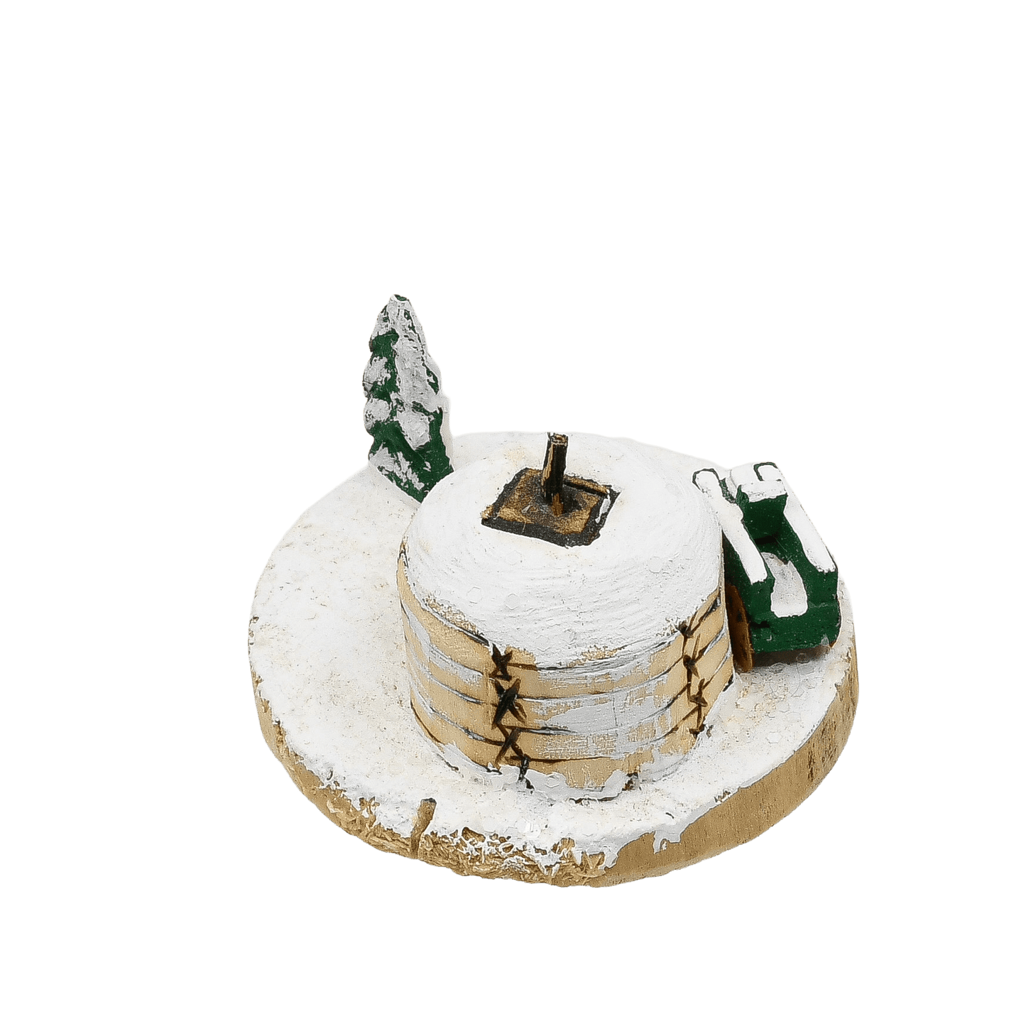 Vintage Leo Benally Winter Hogan Scene - Turquoise & Tufa