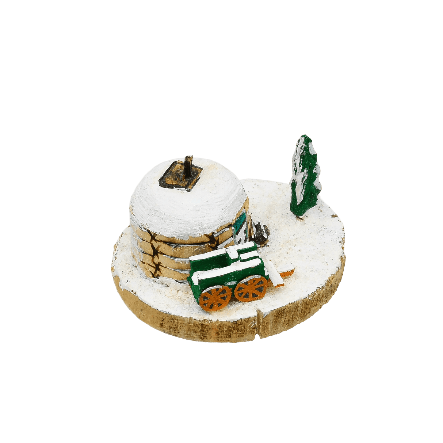 Vintage Leo Benally Winter Hogan Scene - Turquoise & Tufa