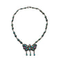 Vintage Mexican Silver Butterfly Necklace With Turquoise Coral Amethyst - Turquoise & Tufa