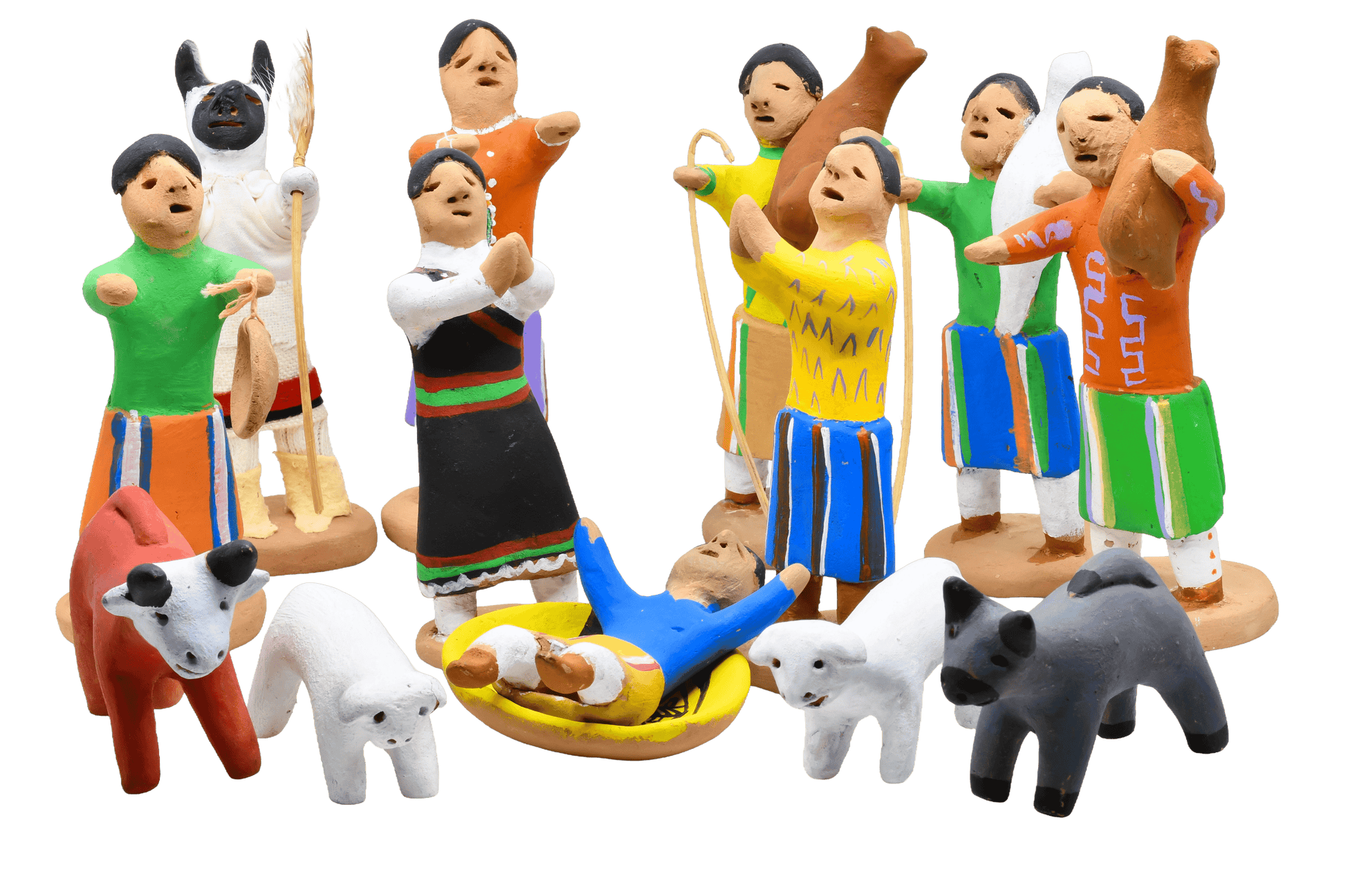 Vintage Nativity by Manuel Vigil of Tesuque Pueblo - Turquoise & Tufa