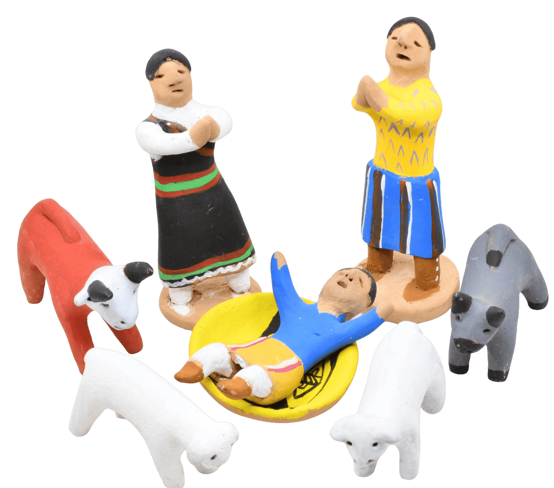 Vintage Nativity by Manuel Vigil of Tesuque Pueblo - Turquoise & Tufa