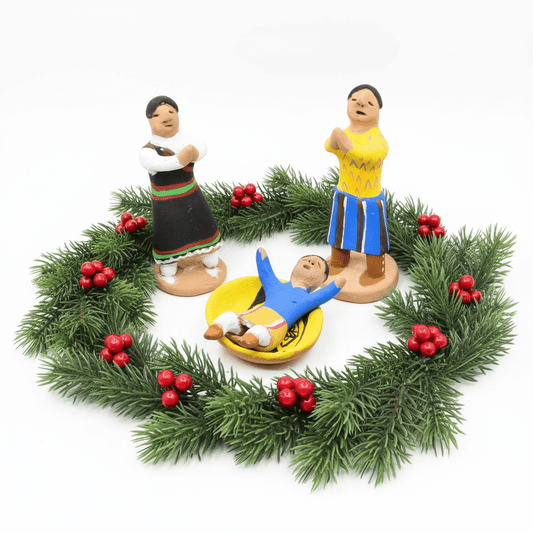 Vintage Nativity by Manuel Vigil of Tesuque Pueblo - Turquoise & Tufa