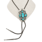 Vintage Navajo Bolo With Turquoise and Silver Leaf Work - Turquoise & Tufa