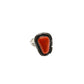 Vintage Navajo Coral Ring in Contemporary Setting By Robert Begay - Turquoise & Tufa