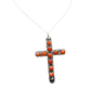 Vintage Navajo Cross Pendant Reversible Turquoise or Coral - Turquoise & Tufa