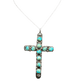 Vintage Navajo Cross Pendant Reversible Turquoise or Coral - Turquoise & Tufa