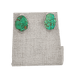 Vintage Navajo Earrings of Oval Turquoise in Silver - Turquoise & Tufa