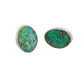 Vintage Navajo Earrings of Oval Turquoise in Silver - Turquoise & Tufa