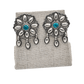 Vintage Navajo Earrings of Silver Repousse and Turquoise - Turquoise & Tufa