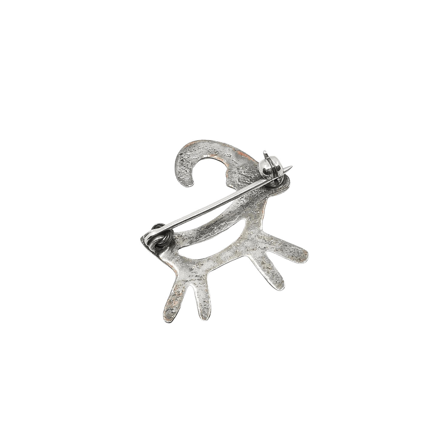 Vintage Navajo Goat Pin With Turquoise - Turquoise & Tufa