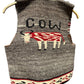 Vintage Navajo Pictorial Cow Vest of Handwoven Wool - Turquoise & Tufa
