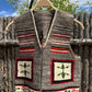 Vintage Navajo Pictorial Cow Vest of Handwoven Wool - Turquoise & Tufa