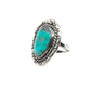 Vintage Navajo Ring With Greenish Turquoise Stone - Turquoise & Tufa