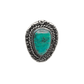 Vintage Navajo Ring With Greenish Turquoise Stone - Turquoise & Tufa