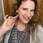 Vintage Navajo Silver And Turquoise Squash Blossom Necklace and Earring Set - Turquoise & Tufa