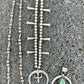 Vintage Navajo Silver Bead Necklace With Torpedo Beads - Turquoise & Tufa