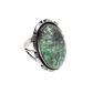 Vintage Navajo Silver Ring With Green Chalcedony Stone - Turquoise & Tufa