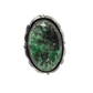Vintage Navajo Silver Ring With Green Chalcedony Stone - Turquoise & Tufa