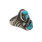 Vintage Navajo Silver Ring With Turquoise and Stamp Work - Turquoise & Tufa