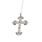 Vintage Navajo Silver Stamped Cross Pendant - Turquoise & Tufa