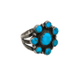 Vintage Navajo Turquoise Cluster Ring - Turquoise & Tufa