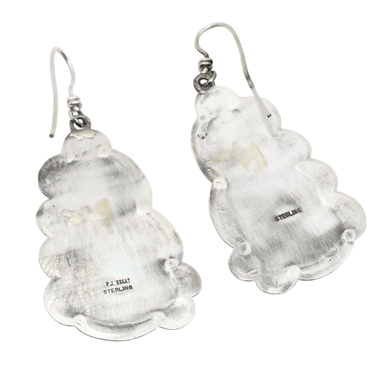 Vintage Navajo Turquoise Dangle Earrings By Paul Begay - Turquoise & Tufa