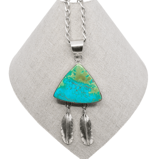 Vintage Navajo Turquoise Necklace By Marvin Slim - Turquoise & Tufa