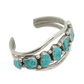 Vintage Navajo Turquoise Row Bracelet - Turquoise & Tufa