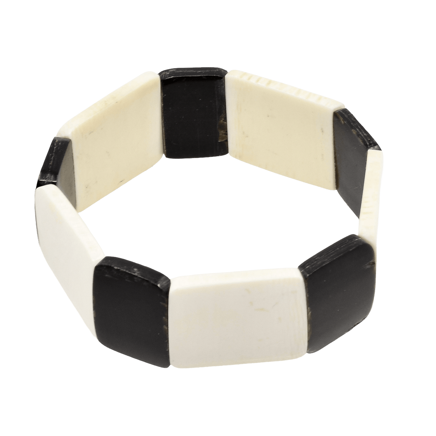Vintage Northwest Coast Baleen and Fossil Ivory Segment Bracelet - Turquoise & Tufa
